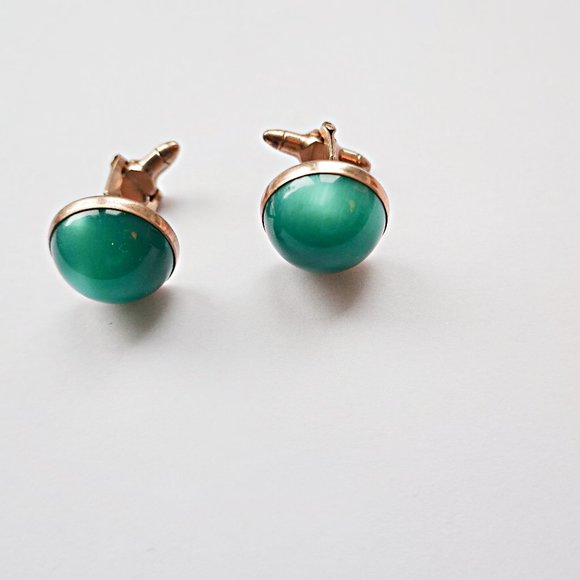 Lucite Cufflinks, Green Lucie Cufflinks - Picture 1 of 2